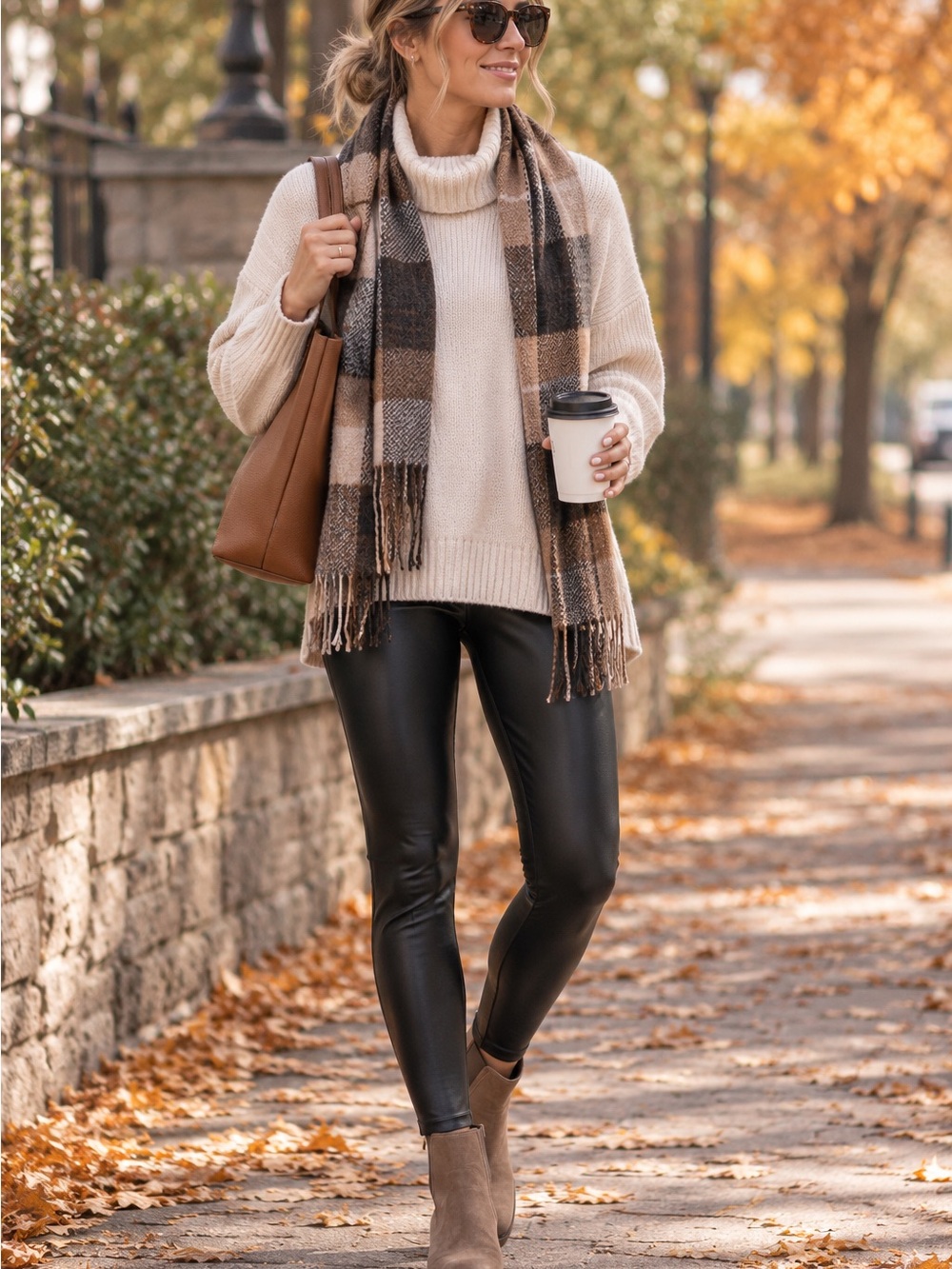 SPANX Black Faux Leather Leggings